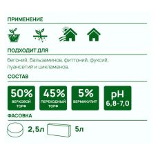 Почвобрикет Яркая бегония 5 л БиоМастер